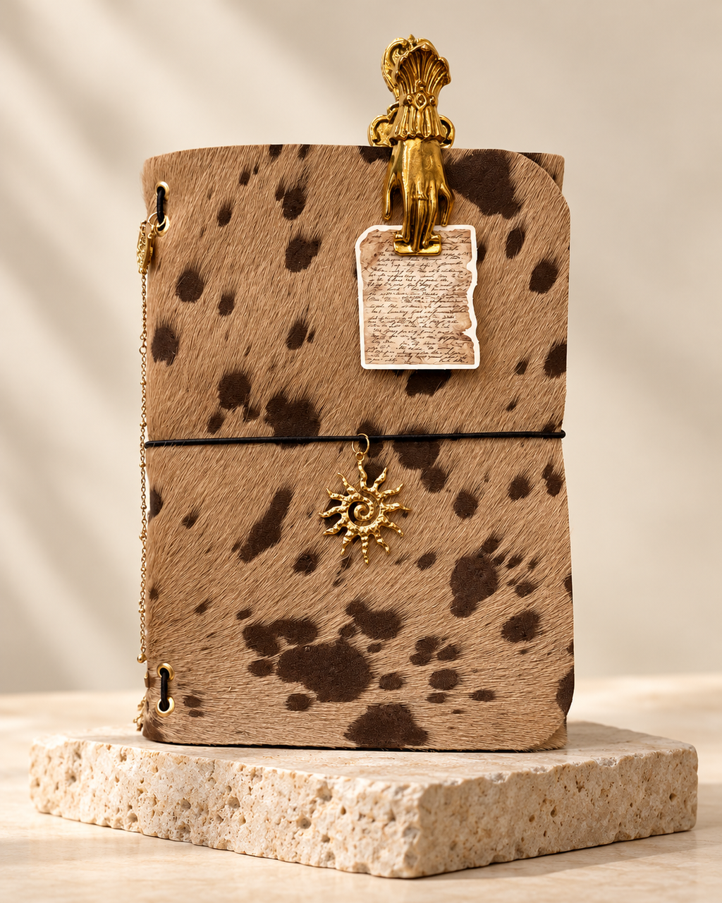 Vintage Gold Hand Journal Clip